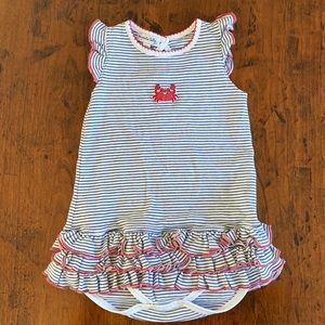 Magnolia baby happy crab ruffled onesie